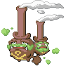 Shiny Galarian Weezing as it appears in Scarlet & Violet