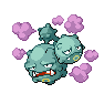 Shiny Weezing as it appears in Scarlet & Violet