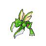 Shiny Scyther as it appears in Scarlet & Violet