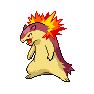 Shiny Typhlosion as it appears in Scarlet & Violet