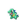 Shiny Totodile as it appears in Brilliant Diamond & Shining Pearl