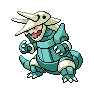 Shiny Aggron as it appears in Brilliant Diamond & Shining Pearl
