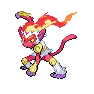 Shiny Infernape as it appears in Brilliant Diamond & Shining Pearl