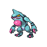 Shiny Toxicroak as it appears in Brilliant Diamond & Shining Pearl