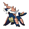 Shiny Samurott as it appears in Scarlet & Violet