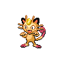 Shiny Meowth as it appears in Scarlet & Violet
