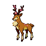 Shiny Sawsbuck as it appears in Scarlet & Violet