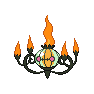 Shiny Chandelure as it appears in Scarlet & Violet