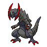 Shiny Haxorus as it appears in Scarlet & Violet