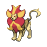 Shiny Pyroar as it appears in Scarlet & Violet