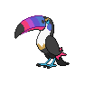 Shiny Toucannon as it appears in Scarlet & Violet