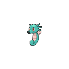 Shiny Horsea as it appears in X & Y