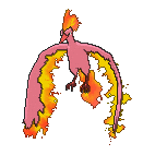 Shiny Moltres as it appears in Omega Ruby & Alpha Sapphire