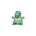 Shiny Totodile as it appears in X & Y