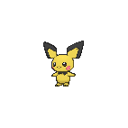 Shiny Pichu as it appears in Omega Ruby & Alpha Sapphire