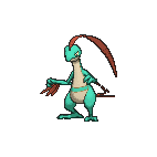 Shiny Grovyle as it appears in Omega Ruby & Alpha Sapphire