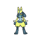 Shiny Lucario as it appears in Omega Ruby & Alpha Sapphire