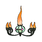 Shiny Chandelure as it appears in X & Y