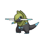 Shiny Fraxure as it appears in X & Y