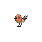Shiny Fletchling as it appears in Omega Ruby & Alpha Sapphire