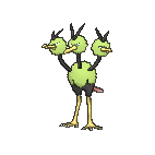 Shiny Dodrio as it appears in X & Y
