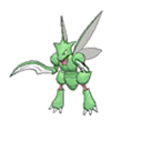 Shiny Scyther as it appears in Ultra Sun & Ultra Moon