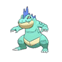 Shiny Feraligatr as it appears in Ultra Sun & Ultra Moon