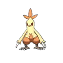 Shiny Combusken as it appears in Sun & Moon
