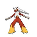 Shiny Blaziken as it appears in Sun & Moon