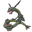 Shiny Rayquaza as it appears in Ultra Sun & Ultra Moon