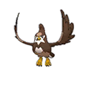 Shiny Staravia as it appears in Sun & Moon