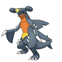 Shiny Garchomp as it appears in Sun & Moon