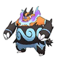 Shiny Emboar as it appears in Sun & Moon