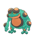 Shiny Seismitoad as it appears in Ultra Sun & Ultra Moon