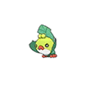 Shiny Sewaddle as it appears in Sun & Moon