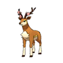 Shiny Sawsbuck as it appears in Sun & Moon