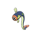 Shiny Eelektrik as it appears in Ultra Sun & Ultra Moon
