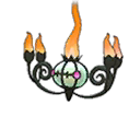 Shiny Chandelure as it appears in Sun & Moon