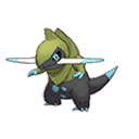 Shiny Fraxure as it appears in Sun & Moon