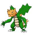 Shiny Druddigon as it appears in Ultra Sun & Ultra Moon