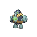 Shiny Golett as it appears in Ultra Sun & Ultra Moon