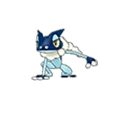 Shiny Frogadier as it appears in Ultra Sun & Ultra Moon