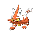 Shiny Torracat as it appears in Ultra Sun & Ultra Moon