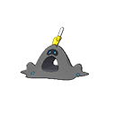 Shiny Sandygast as it appears in Sun & Moon